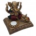 Polyresin Lord Ganesha Set Mushak & T-Candle